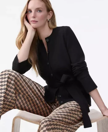 Ann Taylor Sweaters|All Sweaters|Belted Crew Neck Cardigan Black