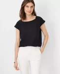 Ann Taylor Tops And Blouses|Boatneck Top Black