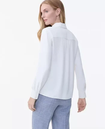 Ann Taylor Tops And Blouses|Bow Blouse Winter White