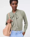 Ann Taylor Tops And Blouses|Bow Blouse Dried Moss