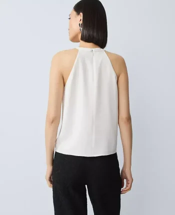 Ann Taylor Tops And Blouses|Bow Halter Top Winter White