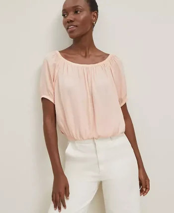 Ann Taylor Tops And Blouses|Bubble Hem Top Ceramic Pink