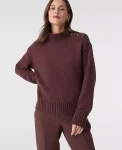 Ann Taylor Sweaters|All Sweaters|Button Mock Neck Sweater Rich Walnut