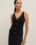 Ann Taylor Tops And Blouses|Button V-Neck Tank Top Black