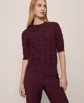 Ann Taylor Sweaters|All Sweaters|Cable Sweater Poised Plum
