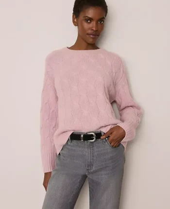 Ann Taylor Cashmere|Sweaters|Cashmere Cable Sweater Pale Mauve