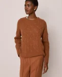 Ann Taylor Cashmere|Sweaters|Cashmere Cable Sweater Spiced Cider