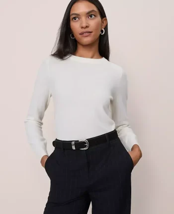 Ann Taylor Cashmere|Sweaters|Cashmere Crew Neck Sweater Pale Ivory
