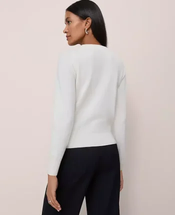 Ann Taylor Cashmere|Sweaters|Cashmere Crew Neck Sweater Pale Ivory