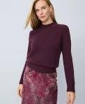 Ann Taylor Cashmere|Sweaters|Cashmere Mock Neck Sweater Deep Cabernet
