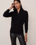 Ann Taylor Cashmere Sweaters|Cashmere Shawl Collar Sweater Black
