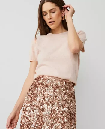 Ann Taylor Sweaters|All Sweaters|Cashmere Sweater Tee Light Almond