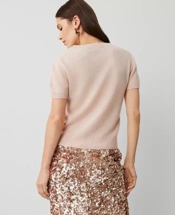 Ann Taylor Sweaters|All Sweaters|Cashmere Sweater Tee Light Almond