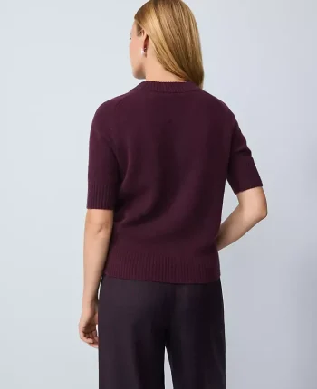 Ann Taylor Cashmere|Sweaters|Cashmere Sweater Tee Deep Cabernet