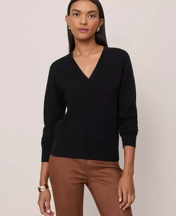 Ann Taylor Cashmere|Sweaters|Cashmere V-Neck Sweater Black