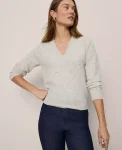 Ann Taylor Cashmere|Sweaters|Cashmere V-Neck Sweater Cream Speckle