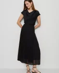 Ann Taylor Skirts|Chiffon Pleated Maxi Skirt Black