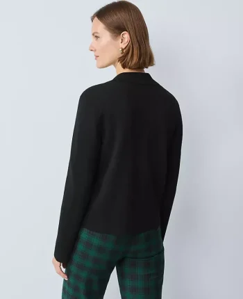 Ann Taylor Sweaters|All Sweaters|Collared Sweater Jacket Black