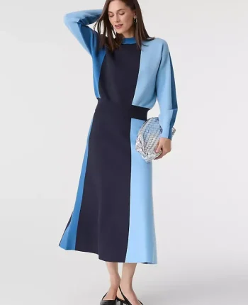 Ann Taylor Skirts|Colorblock Sweater Skirt Blue Multi