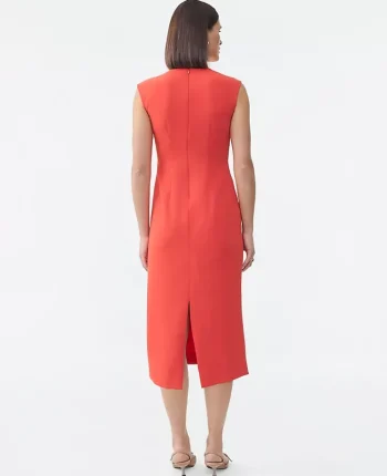 Ann Taylor Dresses|Crepe Twist Sheath Dress Fiery Sunset