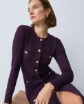 Ann Taylor Dresses|Sweaters|Crew Neck Button Sweater Dress Aubergine Dream