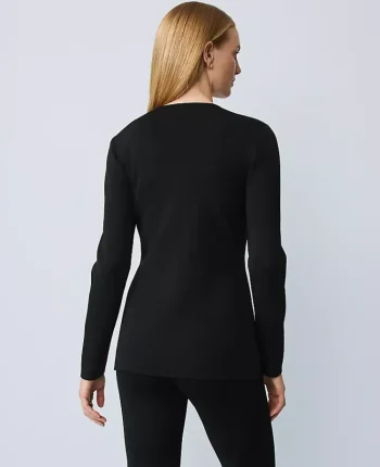 Ann Taylor Cardigans & Sweater Jackets|Crew Neck Cardigan Black