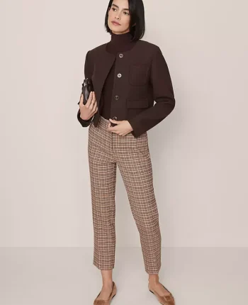 Ann Taylor Jackets And Blazers|Crew Neck Jacket Pure Chocolate