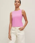 Ann Taylor Tops And Blouses|Crew Neck Shell Pink Orchid