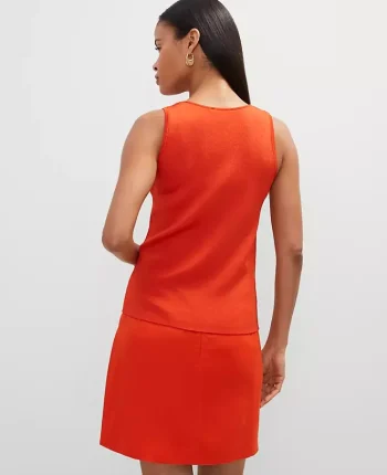 Ann Taylor Sweaters|All Sweaters|Crew Neck Shell Red Pepper