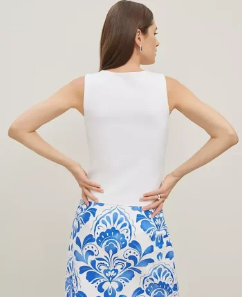 Ann Taylor Tops And Blouses|Crew Neck Shell White