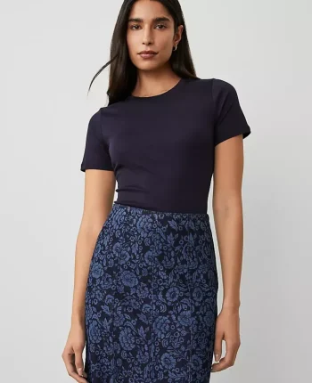 Ann Taylor Tops And Blouses|Crew Neck Tee Night Sky