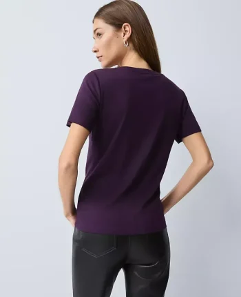 Ann Taylor Tops And Blouses|Crew Neck Tee Aubergine Dream