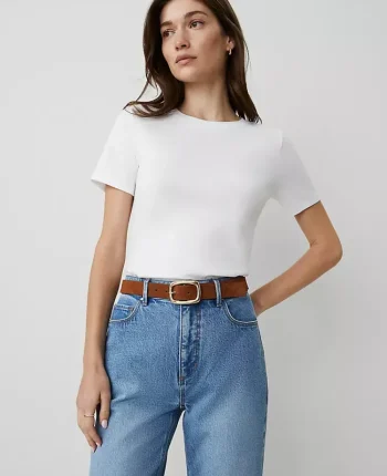 Ann Taylor Tops And Blouses|Crew Neck Tee White