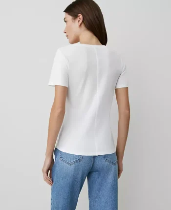 Ann Taylor Tops And Blouses|Crew Neck Tee White