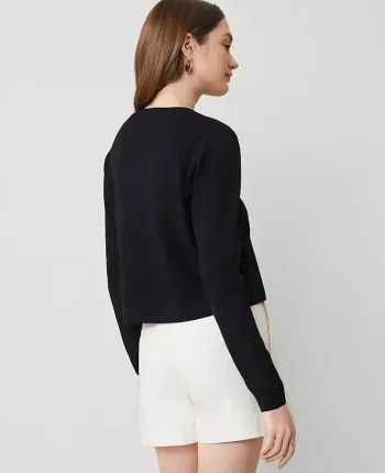 Ann Taylor Sweaters|All Sweaters|Cropped Open Cardigan Black