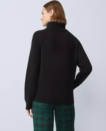 Ann Taylor Sweaters|All Sweaters|Crossover Turtleneck Sweater Black