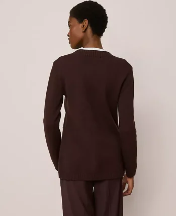 Ann Taylor Sweaters|All Sweaters|Curved Hem Longline Cardigan Pure Chocolate