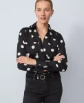 Ann Taylor Tops And Blouses|Dotted Camp Shirt Black
