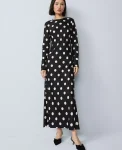 Ann Taylor Dresses|Dotted Satin Sheath Dress Black