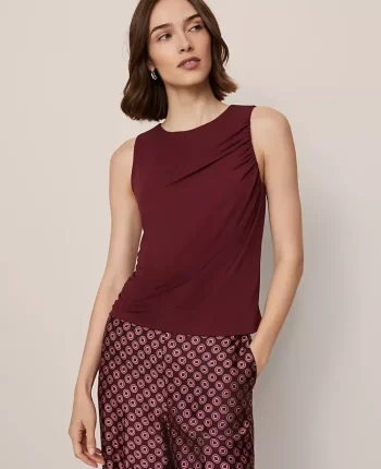 Ann Taylor Tops And Blouses|Draped Sleeveless Top Windsor Wine