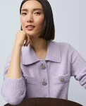 Ann Taylor Sweaters|All Sweaters|Embellished Collared Cardigan Lavender Bouquet