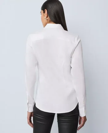 Ann Taylor Tops And Blouses|Embellished Perfect Shirt White