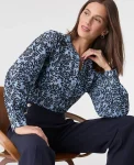 Ann Taylor Tops And Blouses|Embroidered Floral Blouse Blue Multi