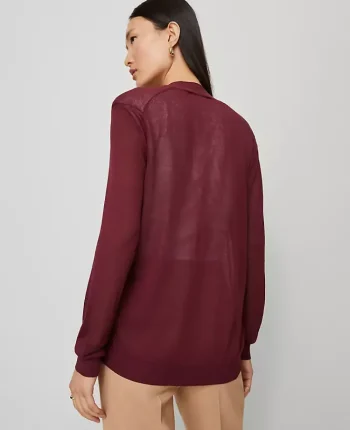 Ann Taylor Sweaters|All Sweaters|Essential Open Cardigan Windsor Wine