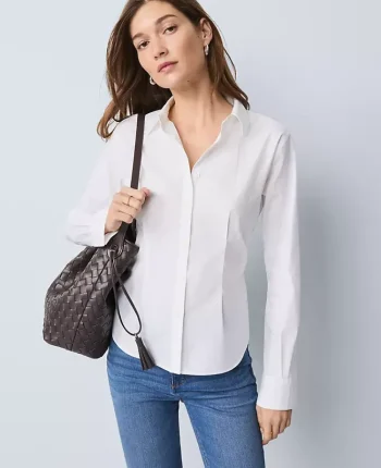 Ann Taylor Tops And Blouses|Fitted Button Down Shirt White