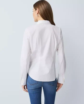 Ann Taylor Tops And Blouses|Fitted Button Down Shirt White
