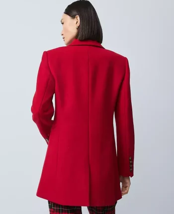 Ann Taylor Jackets And Blazers|Fitted Double Breasted Coat Jewel Red