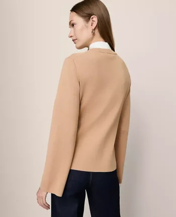 Ann Taylor Sweaters|All Sweaters|Flare Sleeve Cardigan Cafe Au Lait