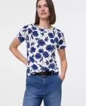 Ann Taylor Tops And Blouses|Floral Crew Neck Tee Electric Periwinkle
