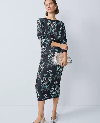 Ann Taylor Skirts|Sweaters|Floral Jacquard Sweater Skirt Night Sky